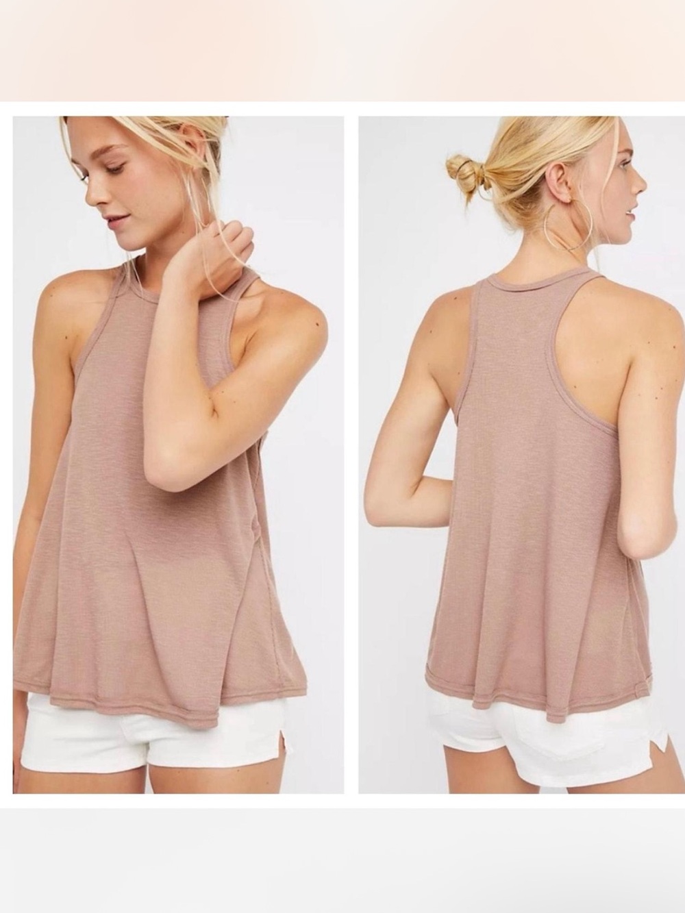 Free People Intimately Mushroom Brown Tan Tank Top Medium